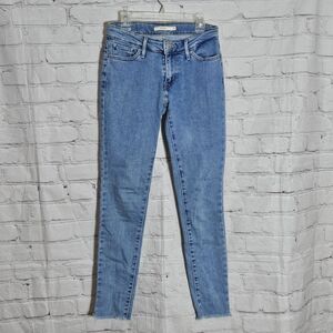 Levis 711 Skinny Jeans Womens 25 Blue Mid Rise Stretch Denim Pants Slim